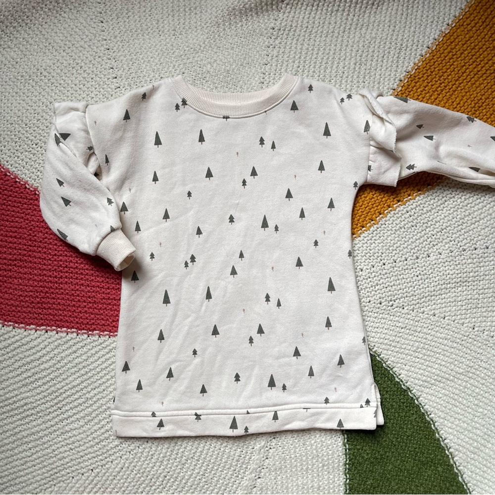 Rylee + Cru Long Sleeve Sweatshirt Long Shirt Pine Tree Christmas Print 18-24